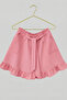 Girl's Pink Bow Lace Embroidered Shirt Pink Pocket Ruffle Skirt Set April 23 October 29 - 4