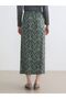Lcw Grace Green Patterned A-Line Skirt with Elastic Waist - 5