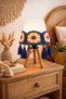 3-Legged Natural Wood Crochet Motif Tasseled Rustic Look Lampshade (1 Piece) (5 Colors) - 2