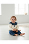 Baby Girl Ruffled Denim Collared Pants Set - 2