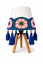 3-Legged Natural Wood Crochet Motif Tasseled Rustic Look Lampshade (1 Piece) (5 Colors) - 5