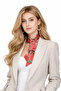 Silkworm Life 100% Pure Silk Twilly Scarf Patterned Bag and Neck Scarf 6X90 cm - Red