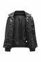 Unisex Oversize Vintage Black Leather Jacket – Retro Style, Casual and Trendy Model - 5