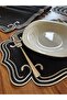 Curly Model Silver Embroidered 12 Piece Set American Service and Cocktail Presentation Napkin - 2
