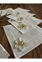6 Pieces Double Row Embroidered Brooch Square Cocktail Presentation Napkins - 3