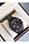 Functional Black Color Leather Cord Men's Wristwatch - 3