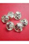 Metalized Wrinkled Button Gold Plated 2.5 cm 1 Pack 6 Pieces - 2