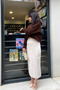 Women's New Season Elastic Waist Soft Textured Maxi Knitwear Skirt. Sun253 - 5