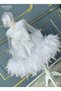 Girl's White Ruffled Dress, Girl's Party Dress, Evening Dress, Buckle Included - 2