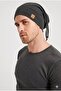 Men's Smoked, Rope Detailed Special Design 4 Season Hat Beanie Buff - Ultra Soft Natural Combed Cotton Fabric - 3