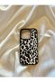 iPhone 16 Pro Max Compatible Black Framed Leopard Pattern Velvet Textured Silicone Phone Case - 2