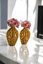 Double Decorative Gift Mini Vase with Flowers - 4