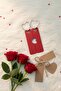 Amore - Genuine Leather Heart Couple Keychain |   Valentine's Day and Anniversary Gift - 4