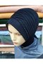 Navy Blue Seamless Detailed Model Ready-To-Wear Turban Ready-To-Wear Shawl Evening Dress Shawl Veil - 3