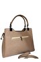 Large Size Women's Shoulder and Hand Bag with Patterned Stitching Detail - 4