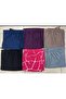 Women's Wide-Legged Wrinkled Trousers – Light Fabric, Comfortable Fit, Navy Blue and White Pattern - 2