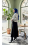 Striped Cardigan Skirt Set - 2