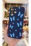 Redmi 12 Compatible Blue Butterfly Patterned Silicone Shock Absorbing Classic Protective Rubber Case - 4
