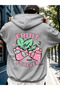 Back frut Printed white Oversized hooded sweatshirt hoodie