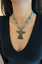 Turquoise and Agate Natural Stone Special Design Bronze Accessory with Angel Figure Pendant Special Design Necklace - 3