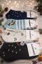Women's Towel Winter Soft Textured Cotton Bootie Socks - 4 Pairs - Mixed Color/Pattern - 5