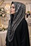 Anthracite Sequined Evening Dress Headpiece - 4