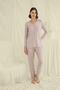 Long Sleeve Buttoned V-Neck Pajama Set