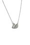 Stainless Steel Zircon Inlaced Stone Swan Necklace