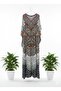 Haramlek, Set of four Jalabiyas with black lining, Georgette Fabric with crystal stone work - 3