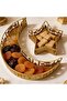 Luxury Gold Serving Trays Set of 2, Exquisite Openwork Castle Pattern