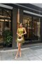 Women's Cross Strap Chest Detail Scuba Crepe Flared Mini Dress - 3