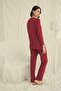 Long Sleeve Buttoned V-Neck Pajama Set - 4