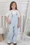 Girl's Light Blue Denim Overalls – Comfortable Fit, with Straps and Pockets, Casual Jean Jumpsuit - 2