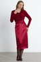 Smoky Cherry Nola Satin Midi Skirt - 7