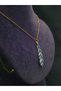 Feather Steel Necklace Blue White Colorful Enamel Embroidered Authentic Luck Symbol Yellow Steel Chain Necklace - 2