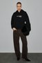 Teraly Women's Organic Cotton Fleece Fabric Black Sweatshirt with Print Detail - 2