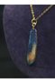 Bird Feather Steel Necklace Blue Yellow Colorful Star Enamel Embroidered Authentic Luck Symbol Yellow Steel Necklace - 4