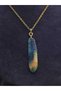 Bird Feather Steel Necklace Blue Yellow Colorful Star Enamel Embroidered Authentic Luck Symbol Yellow Steel Necklace