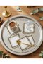 6 Linen Fabric Embroidered Coffee Side Cocktail Napkins & Coasters Serving Napkins