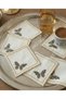 6 Linen Fabric Embroidered Coffee Side Cocktail Napkins & Coasters Serving Napkins - 2