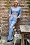 Daily Soft Textured Stretch Fabric Balloon Sleeve Gathered Waist Stylish Blouse Body - 3