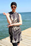 ملابس سباحة نصفية من Zero Sleeve Leopard باللون الأسود - 3