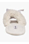 Faux Fur Textured Bedroom Slippers with Bow Accent - 4