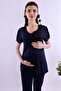 Effortt Navy Blue Maternity Pajama Set - 2