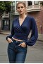 Daily Soft Textured Stretch Fabric Balloon Sleeve Gathered Waist Stylish Blouse Body