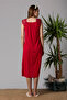 Comfortable Cut Maternity Nightgown with Cotton Breastfeeding Feature Effortt - Cherry - 4