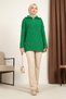 Zippered Knitted Knitwear Tunic - Green