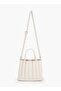 Pleated Tote Bag with Pouch - 4