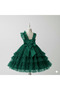 Girl's Emerald Green Bow Dress,Girl's Graduation Dress,Evening Dress - 2