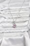 316L Steel Chain Silver Color Pink Swan Model Zircon Stone Women's Necklace - - 2